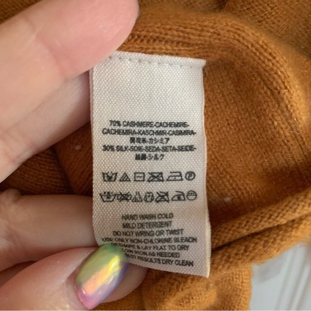 Free People Burnt Orange Stellar Cashmere V Neck Pullover X Small - Picture 5 of 5